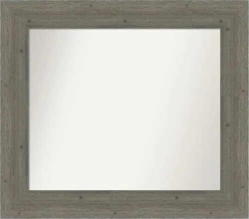 Miniatura 128 de Amanti Art Espejo de baño gris para sobre el fregadero, 27 x 27 pulgadas, espejo de tocador cuadrado gris, marco de madera rústica de campo medio