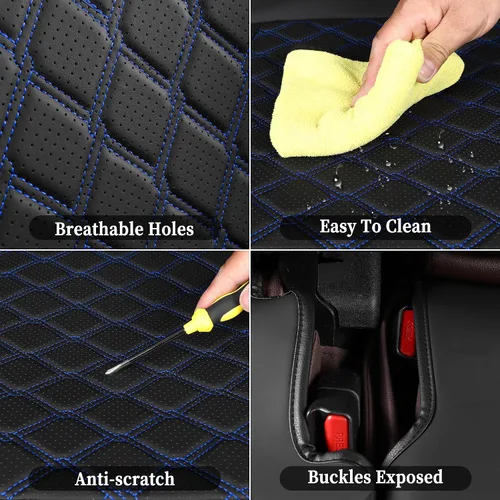 Miniatura 6 de Fundas de asiento Huidasource para Toyota 4Runner 2011-2024, juego completo de fundas de asiento de cuero para 4Runner de 3 filas, fundas de asiento