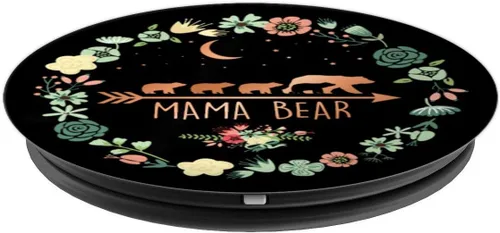 Miniatura 4 de Mama Bear - Juego de 4 vasos con forma de flor de oro rosa, agarre y soporte para teléfonos y tabletas