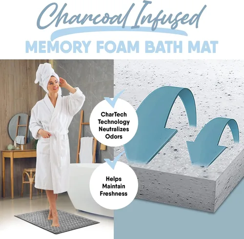 Miniatura 2 de MICRODRY - SoftLux - Tapetes de baño trenzados para baño, súper absorbente, tapetes de baño de espuma viscoelástica con base antideslizante GripTex