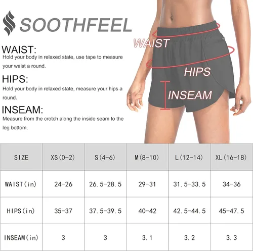 Miniatura 6 de Soothfeel - Pantalones cortos para correr para mujer con bolsillos con cremallera, cintura alta, pantalones cortos de entrenamiento para gimnasio