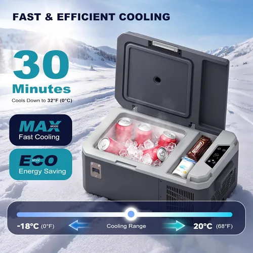 Miniatura 2 de SubSun Enfriador eléctrico de 15 L, refrigerador de 12 voltios, congelador portátil 12 V/24 V CC 110-240 V CA, refrigerador de coche para automóvil
