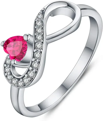 Miniatura 16 de Anillo Jo Wisdomo de compromiso. de plata esterlina, con corazón e infinito, anillo de amistad, para ella