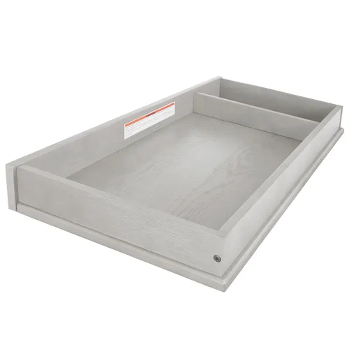 Miniatura 8 de Evolur Mini cambiador en madera de granero – Cambiador de tocador de madera maciza con soportes de seguridad y compartimentos de almacenamiento