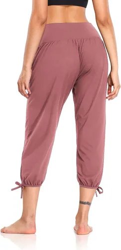 Miniatura 5 de DIBAOLONG - Pantalones de yoga para mujer, pantalones capri sueltos para entrenamiento, pantalones deportivos cómodos con bolsillos