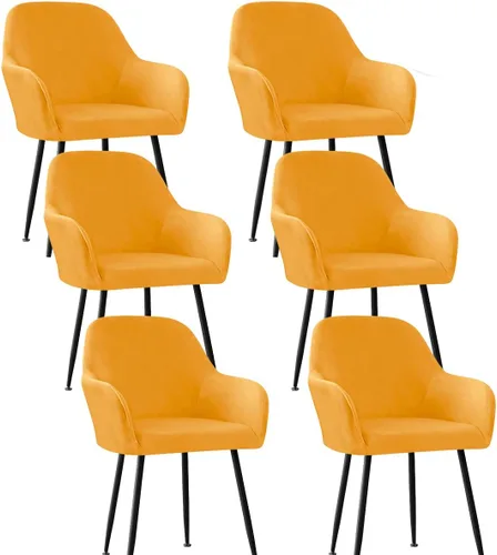 Miniatura 9 de Fundas protectoras de terciopelo elástico para sillas de comedor con brazos y respaldo curvado pequeño, juego de 6/4/2 para cocina, oficina, hogar