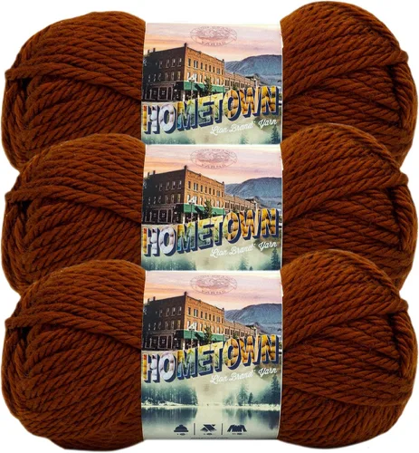Miniatura 57 de Lion Brand Yarn Hometown - Ovillo de lana súper voluminoso para tejer, ganchillo y manualidades, 1 unidad, Phoenix Azalea
