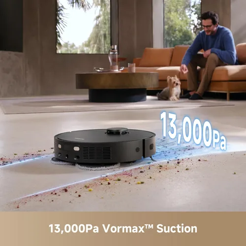 Miniatura 2 de DREAME L40s Ultra CE Robot Aspirador y Trapeador Combo con muelle de autovaciado, succión de 13,000 Pa, fregona autolimpiante y elevación Negro