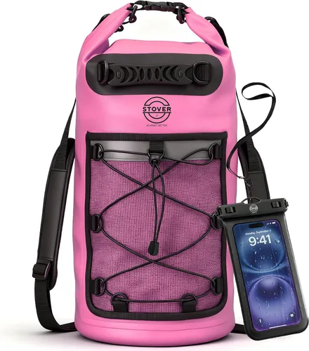 Miniatura 19 de STOVER 5/10/25/30/40/55L Waterproof Dry Bag- Roll-Top Backpack w/Phone Case- Kayaking, Hiking, Camping, Boating- Men/Women