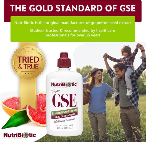 Miniatura 3 de NutriBiotic GSE, líquido de 4 onzas El extracto original de semilla de pomelo concentrado premium con bioflavonoides Vegano, sin gluten, sin OMG