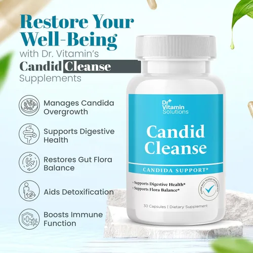 Miniatura 4 de Suplemento de limpieza de cándida con apoyo GLP-1 - Hoja de orégano, ácido caprílico y LactoSpore Pastillas de apoyo para la candida para la salud