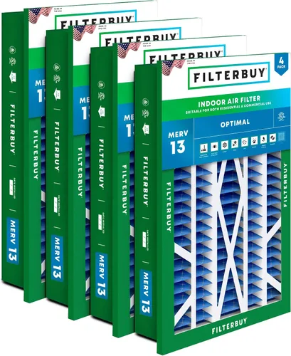 Miniatura 14 de Filterbuy Filtro de aire 10x17x2 MERV 13 Defensa Óptima contra Humo y Alergias (Paquete de 4), Filtros Exteriores Plisados Electrostáticos