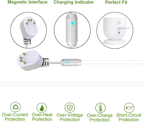 Miniatura 2 de Paquete de 1, panel solar actualizado de 6 W con luz de respiración de alerta de carga, compatible con cámara Google Nest para exteriores e