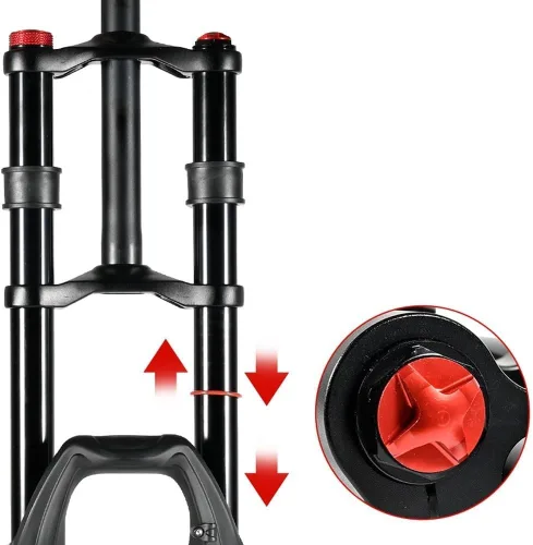 Miniatura 4 de DH - Horquilla de suspensión para bicicleta de montaña, 27.5/29 pulgadas, horquilla de viaje de 5.906 in, 1-1/8 recta, doble corona, horquilla
