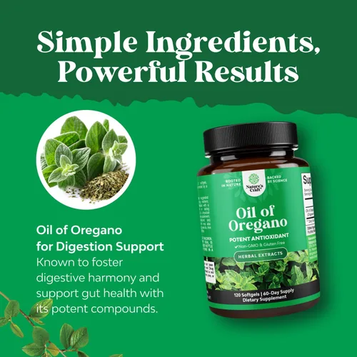 Miniatura 3 de Natures Craft Cápsulas blandas de aceite de orégano silvestre, cápsulas blandas súper concentradas, aceite de orégano para digestión y apoyo