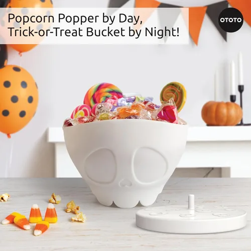 Miniatura 4 de OTOTO Nuevo Scary Poppings Palomitero para Microondas - Palomitero Gótico para Microondas, Palomitas de Silicona para Microondas, Cuencos Plegables