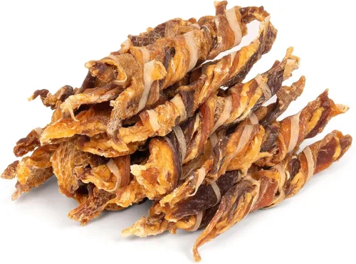 Miniatura 8 de MON2SUN Golosinas para perros, palitos de cecina de triple sabor, palitos de pollo de pato y bacalao de 4.5 a 5 pulgadas para perros pequeños
