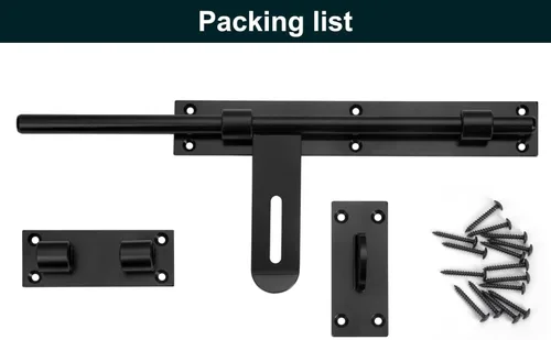 Miniatura 8 de Pestillo de puerta de perno deslizante de 17 pulgadas, grueso para puertas grandes de madera/metal, soldadura de montaje facial en el lado