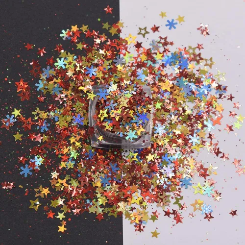 Miniatura 4 de Caja y juego de 12 colores – Árbol de copo de nieve de Navidad Serie de mezclas gruesas con purpurina – Festival Rave Beauty Maquillaje de cara