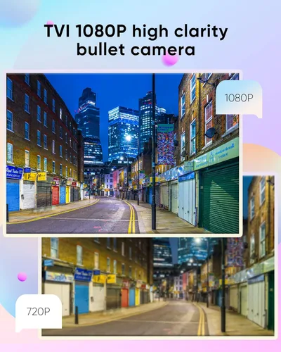 Miniatura 3 de SANNCE Cámara de Seguridad con Cable Bullet TVI de Visión Nocturna a Todo Color 1080P, 2 Luces Cálidas, IP66 Resistente a la Intemperie para Uso