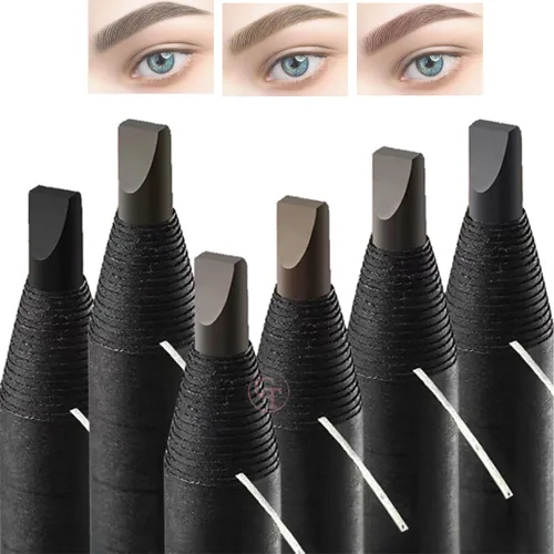 Paquete de 5 lápices de cejas para cejas, impermeables, de larga duración, microblading para marcar, rellenar, delinear, color negro