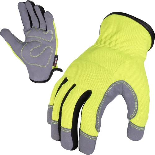 Miniatura 4 de SKYDEER Paquete de 3 pares de guantes de trabajo de cuero duraderos para jardinería y trabajo general (SD8810/L)