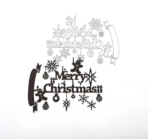 Troqueles de metal de Feliz Navidad para hacer tarjetas, plantillas de corte para álbumes de recortes, álbum de fotos, plantilla de estampado de