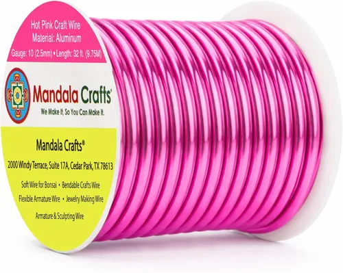 Miniatura 34 de Mandala Crafts - Alambre de aluminio anodizado de 8 calibre para hacer joyas - 9.75 m de alambre flexible negro colorido - Flexible para bonsái