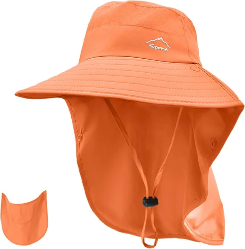 Miniatura 10 de Rosoz - Sombrero de sol para hombres y mujeres con solapa para el cuello, ala ancha, UPF50+, sombrero de pesca con cubierta facial desmontable