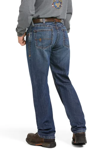 Miniatura 3 de Ariat FR M3 - Pantalones de mezclilla rectos apilables y holgados para hombre resistentes al fuego Flint