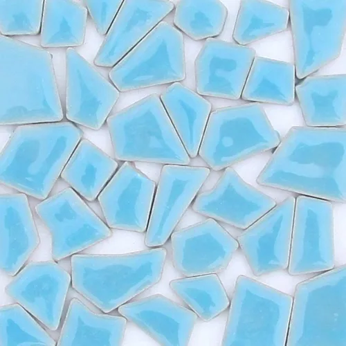 200g de azulejos de mosaico de cerámica para manualidades, azulejos de cerámica irregulares de vidriera de 0.5 cm x 2 cm de porcelana para Azul-cielo