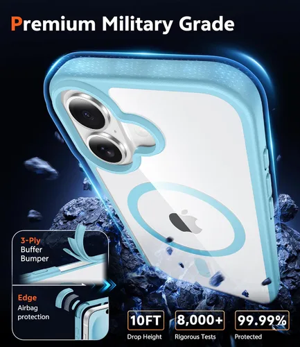 Miniatura 845 de FNTCASE Funda para iPhone 13 Pro-Max: Fundas magnéticas transparentes compatibles con Magsafe Slim anti amarillamiento protección contra caídas