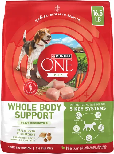 Purina ONE Plus Soporte para todo el cuerpo con alimento seco para perros de pollo - Bolsa de 16.5 libras
