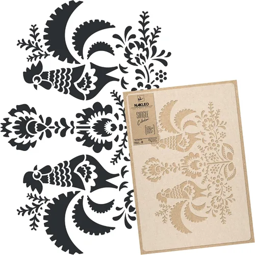 Miniatura 17 de NAKLEO - Plantilla de pared de plástico reutilizable - 23 x 37 pulgadas - Adorno de barandilla china - Papel tapiz grande para pintura de arte DIY