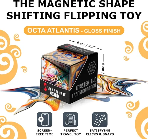 Miniatura 2 de Shashibo OCTA - Juguete sensorial para ansiedad que cambia de forma, juego magnético STEM para niños inteligentes de 8 a 12 años, adolescentes