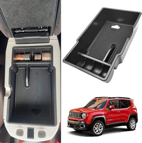 Miniatura 10 de YOCTM GrabTray Almacenamiento interior para Jeep Renegade 2015 2016 2017 2018 2019 2020 2021 2022 Co-pilot Grab Bar Bandeja Organizador Caja