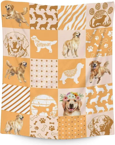 Miniatura 19 de Golden Retriever - Manta para niñas, tamaño de regazo de 30 x 40 pulgadas, manta de felpa suave y mullida, manta colorida y linda para sala de estar