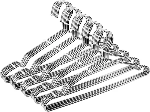 Miniatura 9 de Perchas para abrigos, 40 unidades, Seropy, perchas de metal, resistentes, de alambre, con muesca antideslizante, perchas de acero inoxidable