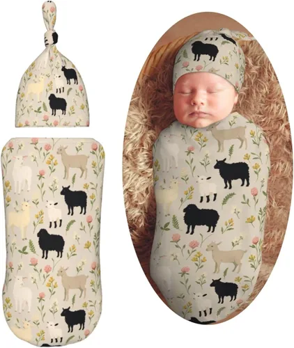 Miniatura 18 de Lindo patrón de dibujos animados de dinosaurios para recién nacido, manta para envolver con gorro, suave saco de dormir para bebé, elástico