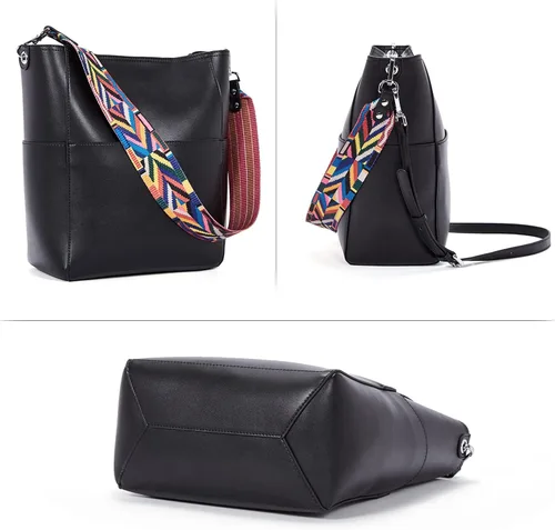 Miniatura 4 de Telena Bolsos cruzados para mujer, de cuero vegano, bolso cruzado para el hombro, bolsa de cubo Hobo