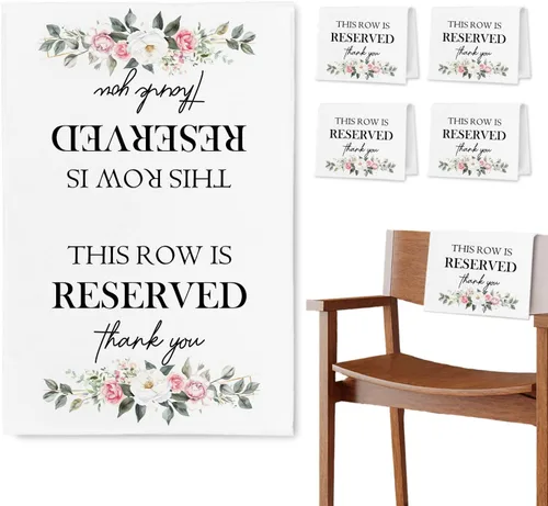 Miniatura 7 de Señales de Asiento Reservado para Sillas, Esta Fila Está Reservada Paños de Banco para Asientos de Iglesia, Decoraciones de Boda para Recepciones