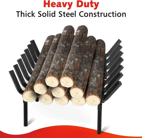 Miniatura 3 de SINGLYFIRE - Soporte para chimenea de 24 pulgadas, rejilla para hoguera, acero sólido, barra de 3/4 pulgadas, soporte para estufa de leña de hierro