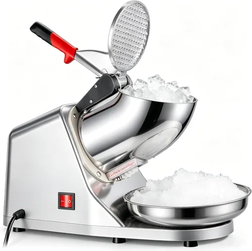 F2C Trituradora de hielo eléctrica Máquina de afeitar de cono de nieve con cuchillas de acero inoxidable 300W 145 lbs/hr para uso doméstico y