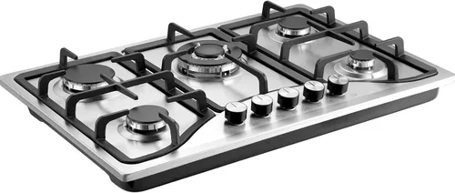 Happybuy Cocina de gas de 30 pulgadas, estufa de gas integrada de 5 quemadores, estufa de gas convertible de 12250 BTU NG/LPG, protección de