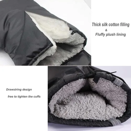 Miniatura 4 de Guantes de manillar de motocicleta, guantes de mano, guantes de invierno para ciclismo, calentadores de manos, resistentes al viento, impermeables