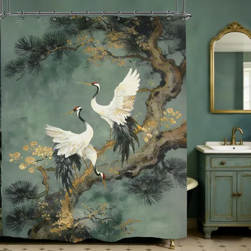 Miniatura 17 de Cortina de ducha de baño con diseño de flores de leopardo y rosas, 60 pulgadas de ancho por 71 pulgadas de alto, color marrón, marrón, marrón