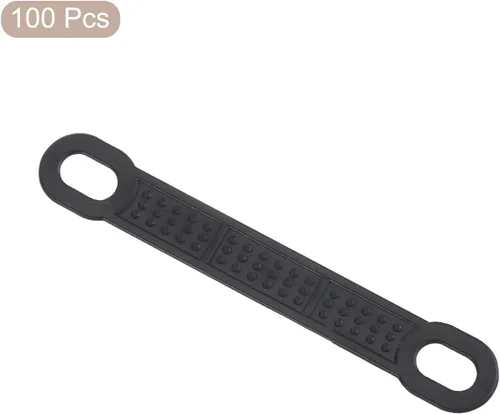 Miniatura 3 de uxcell 100 tiras adhesivas de silicona antideslizantes para colgar ropa para perchas de madera y plástico, color negro (3.94 x 0.47 pulgadas)
