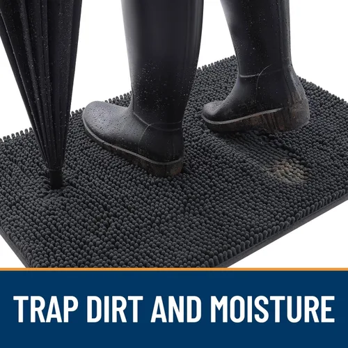 Miniatura 2 de Olanly Tapete para puerta de perro y patas fangosas, absorbe la humedad y la suciedad, antideslizante, lavable, de felpilla de secado rápido