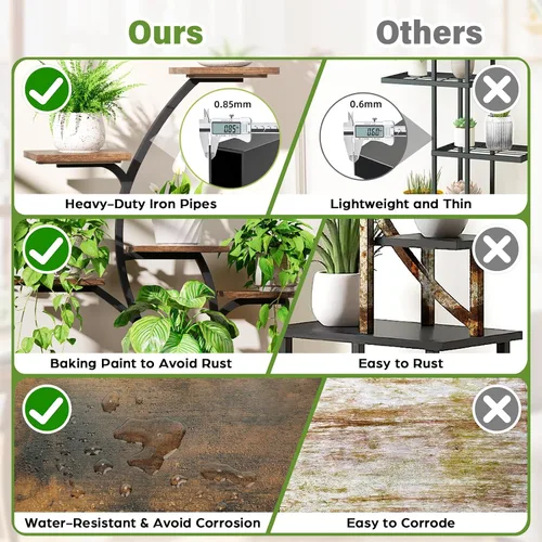 Miniatura 8 de Soporte para plantas de interior con luces de crecimiento, estante de plantas de interior de 7 niveles, soportes de esquina de 44 pulgadas