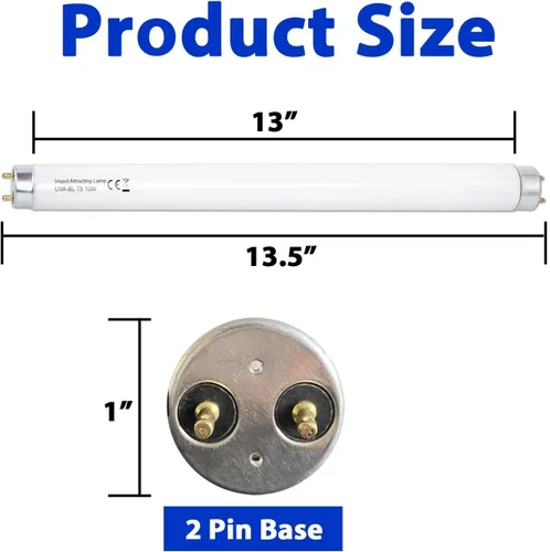 Miniatura 2 de Konideke Paquete de 6 Bombillas de Repuesto T8F10W BL de 10 W, Tubo Fluorescente de 10 Vatios para Dispositivo de 20 W, Luz Negra de 365 nm, 33 cm